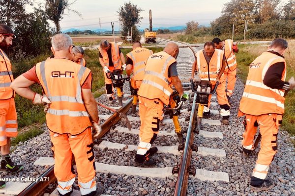Team Gleisbau bei der Arbeit