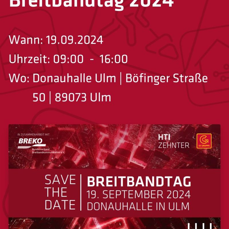 Save the Date Breitbandtag 2024 in Ulm